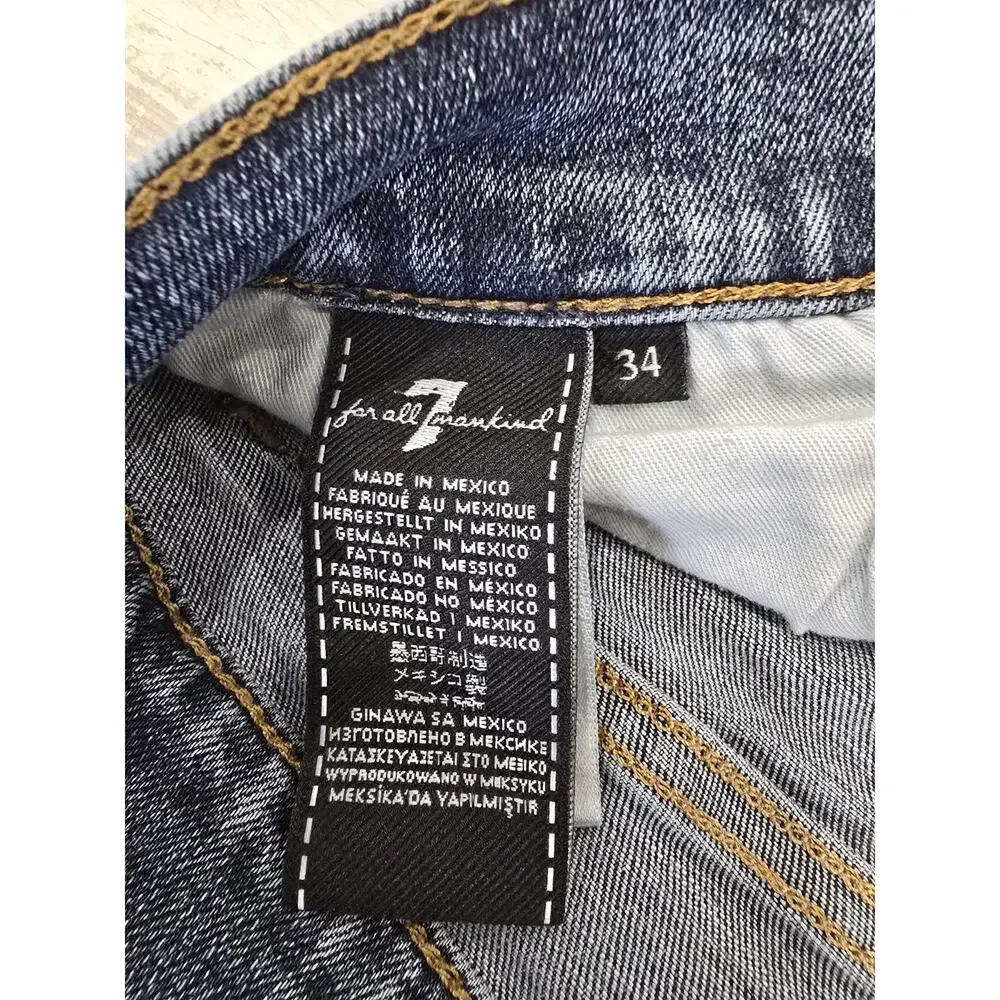 7 For All Mankind Men's Slimmy Tapered Jeans Size 34 Med Wash Stretch Denim